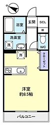 LASUACASAD ワンルームの間取図画像