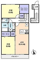 アメジストゆりの木 2LDKの間取図画像