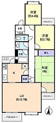 セントラル・コーポ船橋1号棟 3LDKの間取図画像
