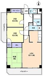 グリーンアーク勝田台 3階3LDKの間取り