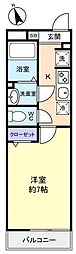 リブリ・八千代台北 3階1Kの間取り