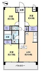 ヴァンヴェール 2階3LDKの間取り