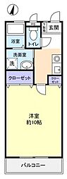 キャッスルマキユーカリが丘 1Kの間取図画像