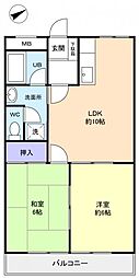 ユーカリ・ハイツ 2LDKの間取図画像