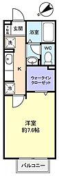 セジュール1 1Kの間取図画像