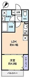 ジーメゾン八千代台北カルム 1LDKの間取図画像