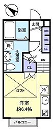 ベルフィーユ ワンルームの間取図画像