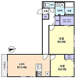 エンブリオ 2LDKの間取図画像