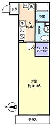 AJ八千代台 1Kの間取図画像