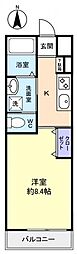フェルトグロッサ 1Kの間取図画像