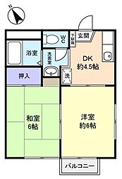 タウンコート志津 2DKの間取図画像