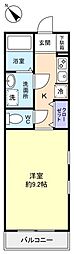 メテオール・リオン 1Kの間取図画像