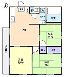 サンハイム 3DKの間取図画像