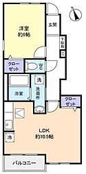 フルール3 1LDKの間取図画像