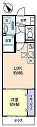 Eriu 1LDKの間取図画像
