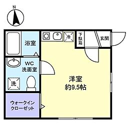 ＣＡＳＡ　ＹＡＭＡＭＯＴＯ 1階ワンルームの間取り