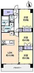 スカイグランデ津田沼 3LDKの間取図画像