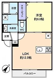 Regaro前原Shiki 1LDKの間取図画像