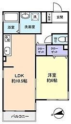 フォレプランドール 1LDKの間取図画像