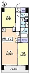 スカイグランデ津田沼 2LDKの間取図画像