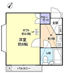 ドミトリーカムイ 1Kの間取図画像