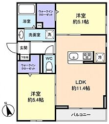 (仮称)前原東2丁目PJ 2LDKの間取図画像