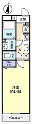 リブリ・マエバラ・ウエスト 1Kの間取図画像