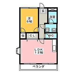 東駅前ビル 4階1LDKの間取り