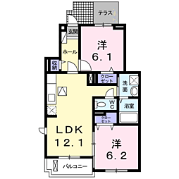 ファイブスター2 2LDKの間取図画像