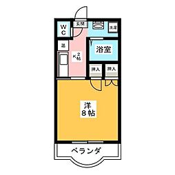 コンフォート上野 1Kの間取図画像
