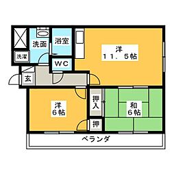 マンションソウルメイト 2LDKの間取図画像