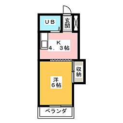 共生マンション 1DKの間取図画像