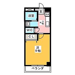 サンモール 1Kの間取図画像