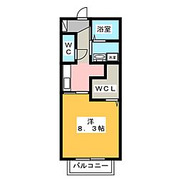 D-room希央台 1Kの間取図画像