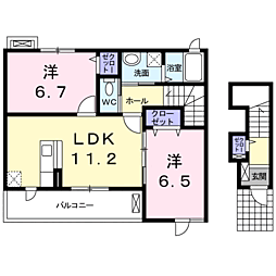 アーバンパレス 2LDKの間取図画像
