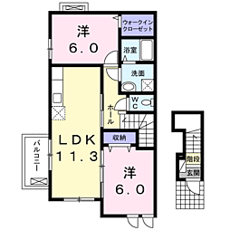 マハログランデ 2LDKの間取図画像