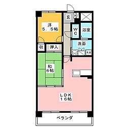 佳千ビルIII 7階2LDKの間取り