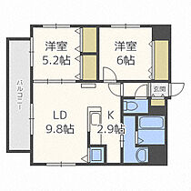 モルティーニ山鼻 601 ｜ 北海道札幌市中央区南十五条西9丁目1-40（賃貸マンション2LDK・6階・54.72㎡） その2