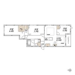 グランメール安東 3LDKの間取図画像