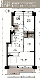 真駒内緑町ロジュマン 3LDKの間取図画像
