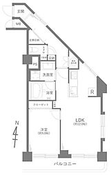 キャッスルマンション代官山 1LDKの間取図画像