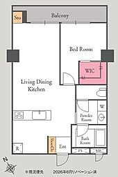 ライオンズマンション中目黒 1LDKの間取図画像