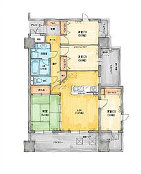 エムシーコート橘通り 4LDKの間取図画像
