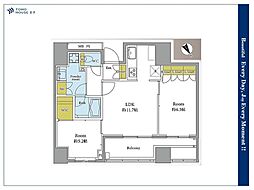 パークタワー池袋イーストプレイス 2LDKの間取図画像