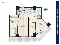 ルネッサンスタワー上野池之端 3LDKの間取図画像