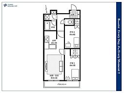 富久クロスコンフォートタワー 2LDKの間取図画像