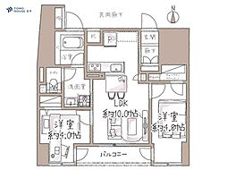 スカイコート田端 2LDKの間取図画像
