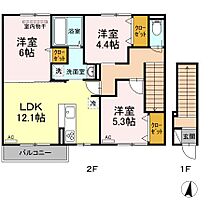 広島県福山市神辺町字十三軒屋100-1（賃貸アパート3LDK・2階・69.00㎡） その2