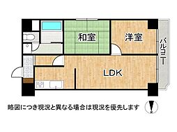 グレイスハイツ新神戸 2LDKの間取図画像