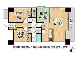 ワコーレ住吉パークレジデンス 3LDKの間取図画像